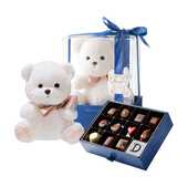 朵娜贝拉（Dorabella）比利时进口巧克力圣诞节糖果礼盒装零食伴手礼送女友儿童生日礼物 【真爱小熊-蓝】巧克力礼盒装 礼盒装