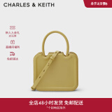 CHARLES&KEITH小方Perline饼干包手提包单肩包包女包生日新年礼物CK2-30781598 Mustard黄褐色 S