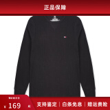 TOMMY HILFIGER 春夏新款时尚潮流男士长袖T恤华夫格打底衫男装 黑色09T3585-001 M