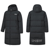 李宁（LI-NING）羽绒服男女同款新品冬季中长款过膝厚防风保暖防泼水运动大码外套 标准黑（大标款-80%羽绒） L
