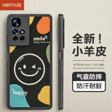 HotFire 适用红米note11手机壳 Redmi Note 11 5G版保护套 防摔微笑小羊皮磨砂升级镜头男款女硅胶-静夜黑