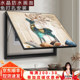 良品大师电表箱装饰画免打孔现代简约配电箱遮挡壁画客厅挂画闸盒开关墙画 北欧麋鹿 45*35遮挡35*25 上掀款