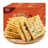 其妙香葱苏打饼干整箱葱香咸味无糖精梳打饼小零食单独小包装休闲食品 香葱苏打饼500g/箱500g