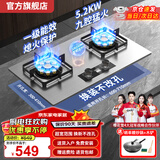 樱花雪燃气灶天然气灶厨卫双灶大火力家用灶 5.2kw大火力 台嵌两用厨房猛火灶具一级能效包安装 【旗舰款】双九腔猛火+加厚不锈钢+智能定时 (管道12T)天然气
