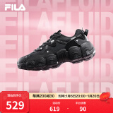 FILA 斐乐女鞋猫爪鞋3代老爹鞋休闲运动鞋缓震厚底慢跑鞋FLUID Ⅲ 黑-BK 37.5