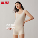 三枪（THREEGUN）新疆棉背心女士纯棉高弹透气打底杉运动内搭可外穿吊带衫无袖上衣 凝脂玉A3（背心） 2XL