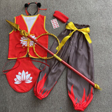 FMZXG哪咤儿童六一服装哪吒衣服万圣节幼儿园舞蹈道具全套兵器 哪吒服装+乾坤圈+火尖枪 120 cm