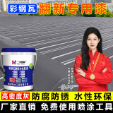 一米微蓝 彩钢瓦翻新专用漆水性金属防锈漆厂房防腐防水改色防锈丙烯酸胶 高密度【亮光灰色】 20kg装 具体用量咨询客服