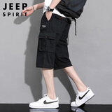 JEEP SPIRIT吉普短裤男士夏季美式七分裤户外休闲工装裤子男   黑蓝  2XL