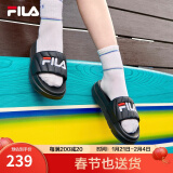 斐乐（FILA）女鞋运动拖鞋厚底凉拖沙滩鞋漂流船 黑-BK 36.5