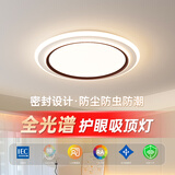 极致美亮卧室走廊书房吸顶灯超薄圆形护眼温馨led超亮现代简约房间咖色48W
