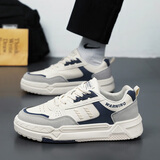 FKF男鞋子男2026新款春夏季运动休闲平板鞋皮面舒适百搭防水小白鞋 RF-F121米蓝色 43