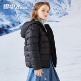 雪中飞（SNOWFLYING）儿童轻薄羽绒服男童保暖防寒新款童装中大童女童薄款冬外套 黑色 140
