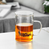 绿昌明加厚泡茶杯茶水分离杯高硼硅带过滤玻璃水杯单人办公杯子