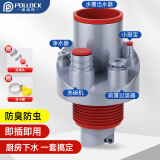 波洛克（Pollock）厨房下水三通下水道防臭神器封口器洗碗机落水宝排下水管三通接头