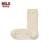 无印良品（MUJI）女式 合脚直角 缆绳袜 DAJ42A2A 袜子 女袜 象牙色 23-25cm/36-40码