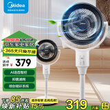 美的（Midea）空气循环扇电风扇家用落地扇立式节能风扇轻音低噪大风量转页扇卧室宿舍台式摇头小型电扇 台立两用【AI智能语音遥控】GAH24LIKE