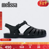 Melissa（梅丽莎）【赵露思同款】新款时尚编织女士简约通勤果冻罗马凉鞋32408 哑光黑色 37