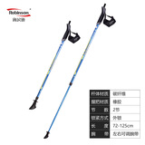 鲁滨逊一对两节伸缩越野行走手杖健走杖碳素纤维超轻越野行走徒步杖 蓝黄色徒步杖