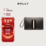 巴利(BALLY)新年礼物男包皮革黑白条纹手拿包手抓包信封包6302425