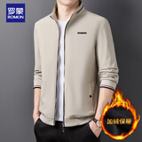 罗蒙（ROMON）外套夹克男士潮流时尚商务休闲棒球服立领上衣男装KJ11其加绒L