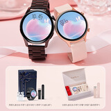 SAE 蓝牙智能电话手表男女多功能防水运动离线支付情侣电子表情人节送女友生日礼物适用于ios安卓手机 情侣对表*时尚限定礼盒