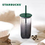 星巴克（Starbucks）墨水系列三角底造型玻璃吸管杯473ml水杯子学生节日礼物