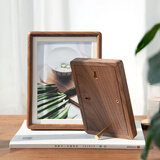 栖域（QIYU）新中式黑胡桃木榫卯相框摆台7 8寸高档冲印摆件木质实木挂墙框架 黑胡桃榫卯框+黄铜支架 8寸(照片15.2cm*20.3cm)