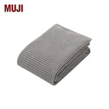 MUJI棉蜂窝纹浴巾薄型 纯棉柔软加大速干吸水浴巾 70×140cm 炭灰色