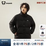 熊猫·本（ben.panda）春季新款工装羽绒服男潮流时尚立领加厚保暖户外休闲上衣多穿外套 黑色(防泼水面料） M