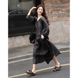 德玛纳【法式风情连衣裙】浪漫主义气质显白轻松度假风褶皱肌理感裙女