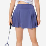 迪卡侬运动短裙羽毛球裙网球裙女裙裤半身裙百褶裙 【2025新色】灰羽蓝短裙 M