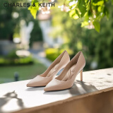 CHARLES&KEITH简约通勤尖头高跟鞋子女鞋休闲单鞋生日礼物女CK1-60280245-1 Nude肉色 34
