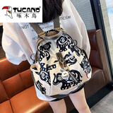 啄木鸟（TUCANO）双肩包女轻奢感女士背包时尚休闲旅游牛津布帆布防水 小吉象中号(可放A4杂志)+挂件