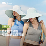 蕉下（beneunder）遮阳帽子女双面倍护渔夫帽防晒帽大檐防紫外线AL500蓝
