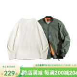 马登工装 美式复古MA-1飞行员夹克休闲棒球服短外套春潮情人节送男友 绿色MA1+米白长T L