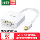 绿联Mini DP转HDMI\/VGA\/DVI苹果电脑转换器迷你DP扩展适用微软苹果电脑接投影仪 转VGA【1080P款/白色】10458