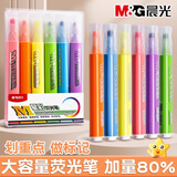 晨光（M&G） 荧光笔记号笔套装彩色粗划重点标记笔学生用做笔记笔考研学习淡色系卡通糖果色莹光的笔 【3支装】 1黄1红1绿