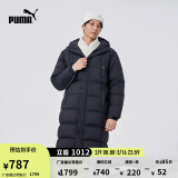 彪马（PUMA）加厚保暖连帽长款羽绒服男女秋冬运动风上衣外套674277 黑色-01 M (175/96A)