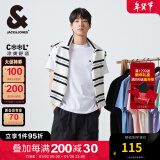 杰克·琼斯（JACK&JONES）25年男装T恤男夏季T恤舒适男士短袖清凉多色上衣纯色水洗不易走形 A01本白色 L