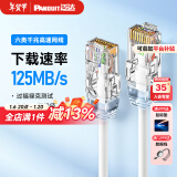 PANDUIT 泛达六类细网线CAT6类千兆跳线POE监控办公家用水晶头宽带成品网线 圣洁白 20米