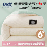 安睡宝（SOMERELLE）A类10%大豆纤维被冬季被芯秋冬被子约6斤200*230cm 白拼绿