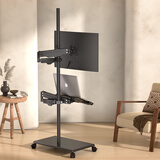 支尔成床边贵妃榻显示器落地式支架移动懒人电脑桌悬浮机械臂17-32英寸 落地移动 【17-32英寸】移动落地【双屏气压臂+笔记本托】