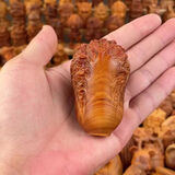 天然崖柏木实木雕高油老料白菜百财摆件手把件创意家居装饰品挂件 陈化高油崖柏精雕小白菜送手绳 尺寸约5.5厘米