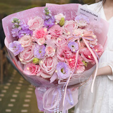 百花馆鲜花速递康乃馨花束真花生日礼物送妈妈母亲节长辈同城配送小时达 奶油泡芙|dyr66