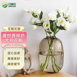 吕姆克玻璃花瓶插花瓶高端客厅摆件雪柳马醉木鲜花吊钟槟色大号花瓶5691
