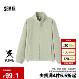 森马（Semir）外套女抗静电摇粒绒修身刺绣2024冬季立领插肩袖夹克109724108005