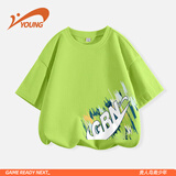 贵人鸟童装男童t恤短袖儿童夏季透气半袖男大童薄款上衣男孩运动夏装