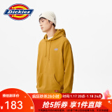 dickies 卫衣男女同款 印花连帽卫衣 毛圈布休闲上衣8874 姜黄色 L