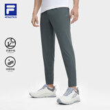 斐乐（FILA）男针织长裤夏季凉感裤冰丝防紫外线高弹力休闲直口运动裤子男 季风灰-DY XL